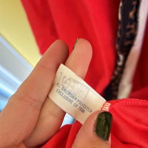 VTG red and leopard zip up gown/robe! - Picture 7 of 7
